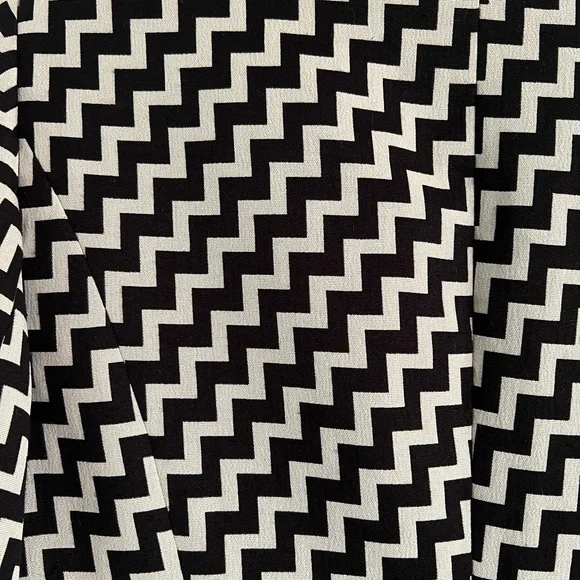 Donna Rae NY Dress Coat Black & Cream Chevron Pattern Women's Size 12 (#S109) - Picture 7 of 8